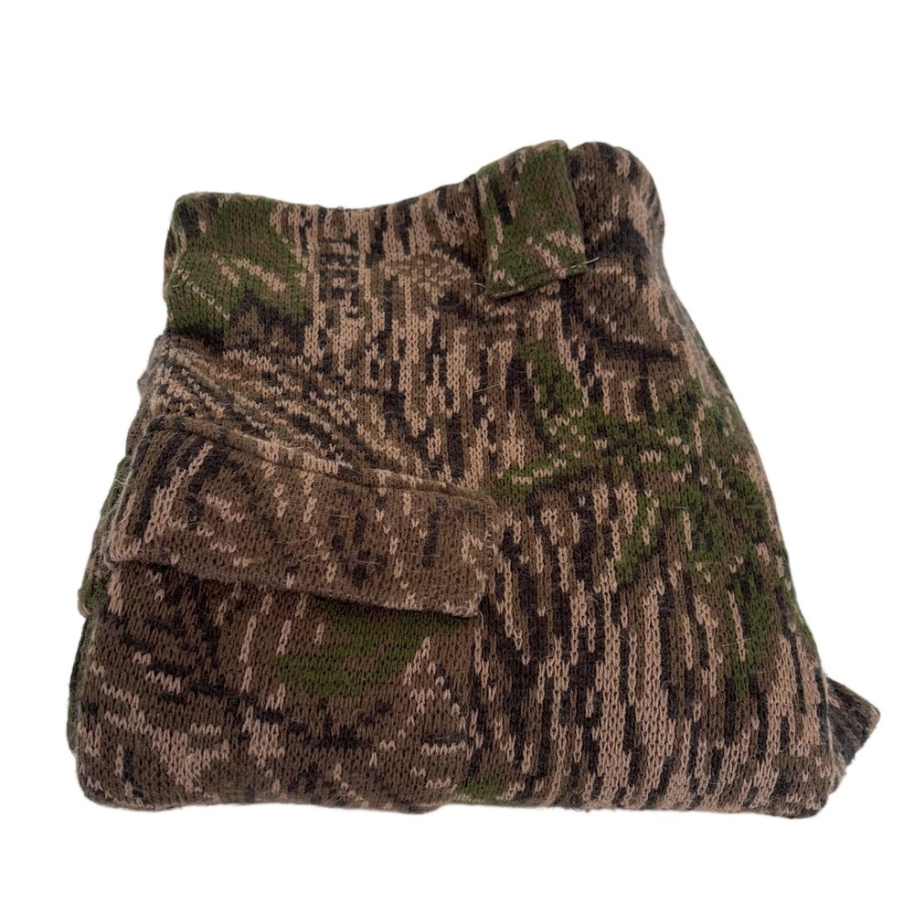 Vintage 90s Realtree Mens Camo Cargo Knit Pants Medium Brown Green Outdoor Hunt